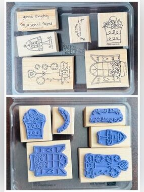 Stampin Up "Sweet Of You" Retired Wood Mount Stamps Set of 6